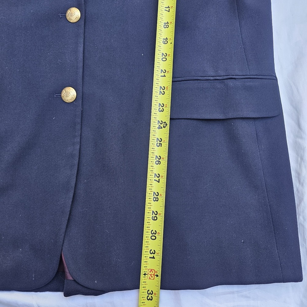Vintage Ralph Lauren Navy Wool Blazer Crest Gold Buttons Womens Size 24 - Picture 6 of 12